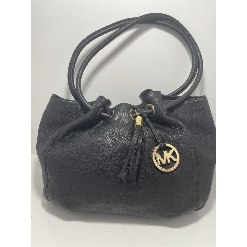 Michael Kors Cinch Black Pebbled Leather Hobo Bag